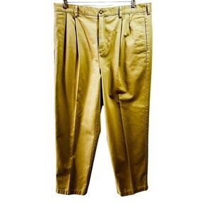 L.L. Bean Men's Chinos, Natural Fit, Hidden Comfort, Pleated Waist 35